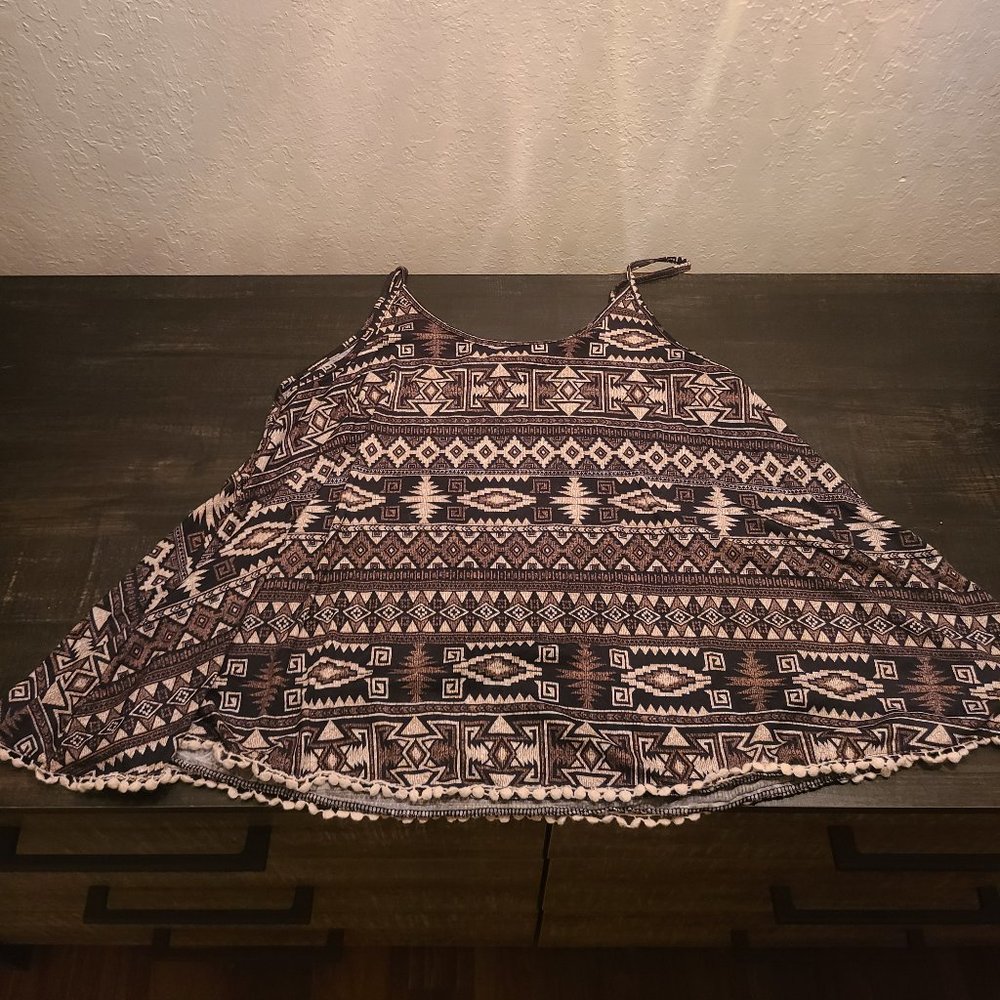 Aztec Print Flowey Tank